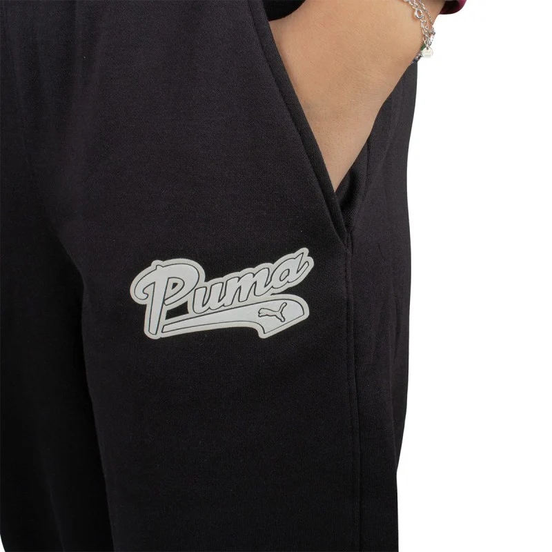 Calças de Algodão Largas com Cintura Alta Mulher Puma Ess Script - Image 3