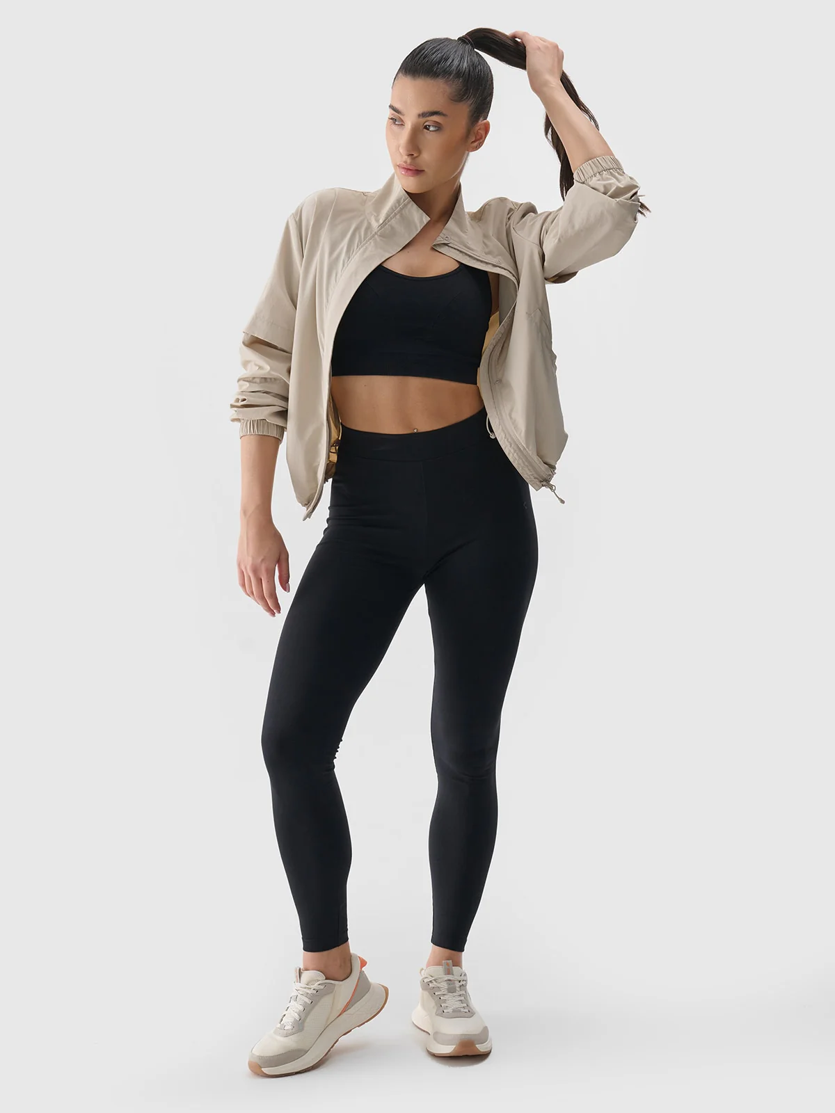 Leggings de Algodão Pretas Comprimento Total Mulher 4F - Image 2