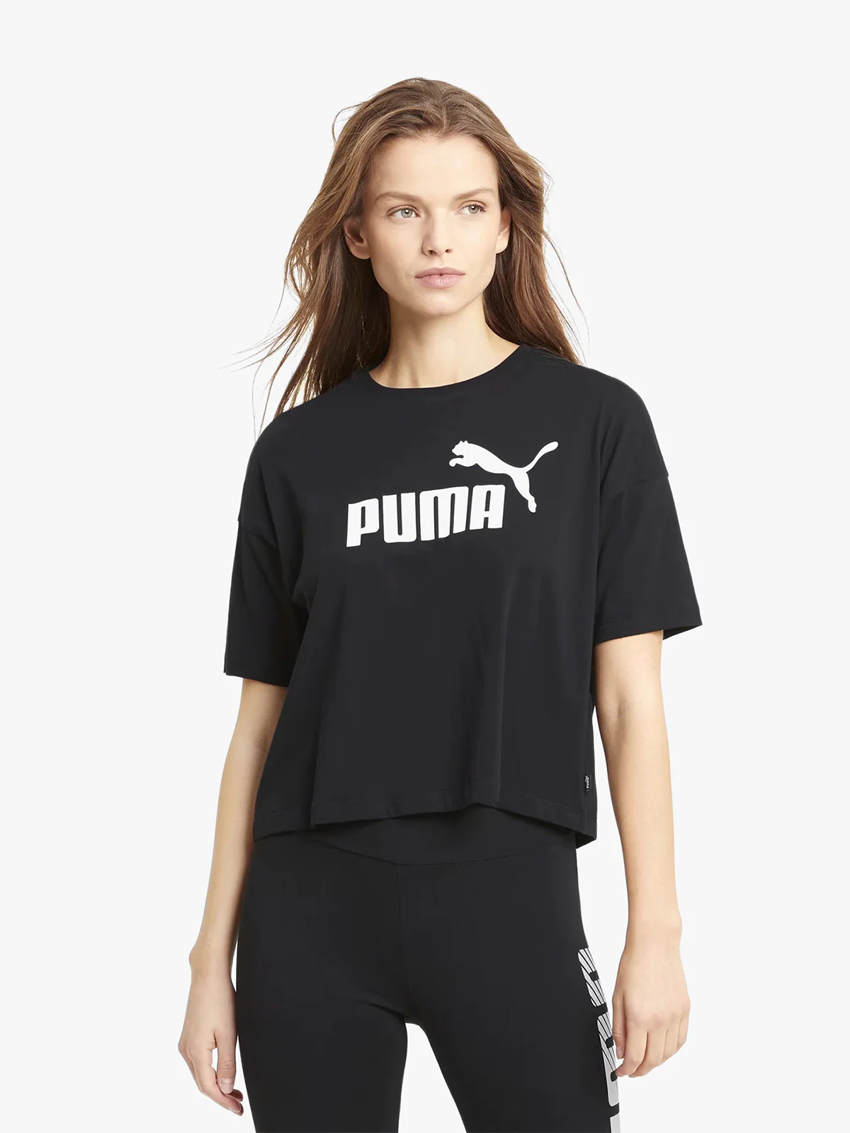 PUMA CROPPED LOGO TEE