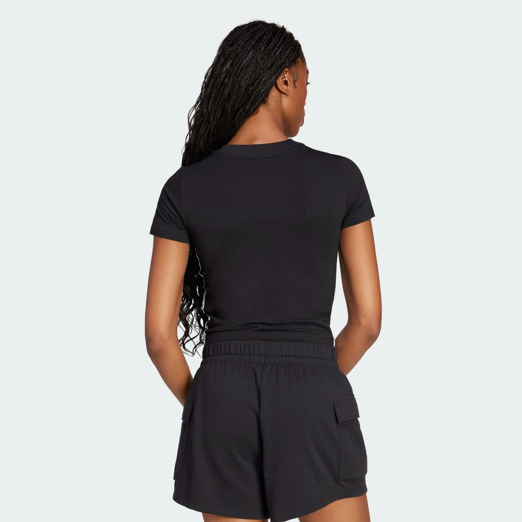 T-shirts de Algodão Justa Mulher Adidas 3 Stripes Essentials - Image 4